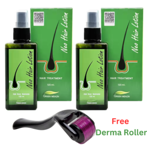 1️⃣ Neo Hair Lotion Pack of 2 with Free Derma Roller 1.5mm Combo